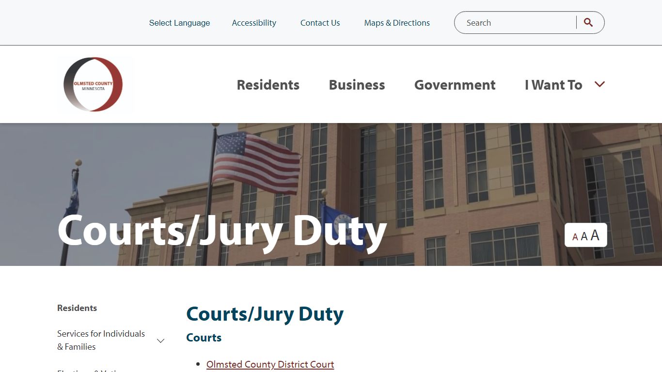 Courts/Jury Duty | Olmsted County, MN