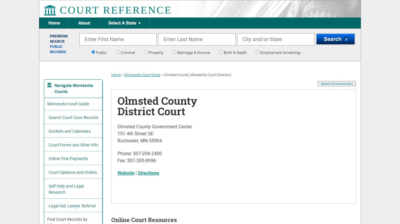 Olmsted County District Court - CourtReference.com